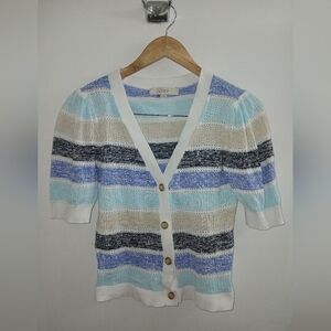 LOFT Women's Multicolor Striped Cardigan